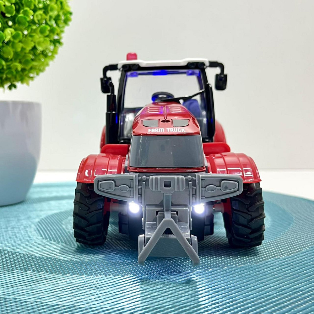 Трактор на радіокеруванні масштаб 1:24 підсвічування Червоний (HJ8011) Чернігів - фото 4