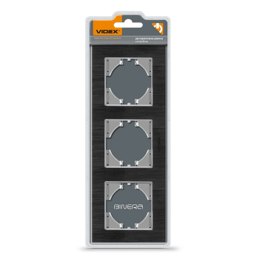 BINERA чорний алюміній Рамка горизонтальна 3-а Videx Житомир - изображение 2