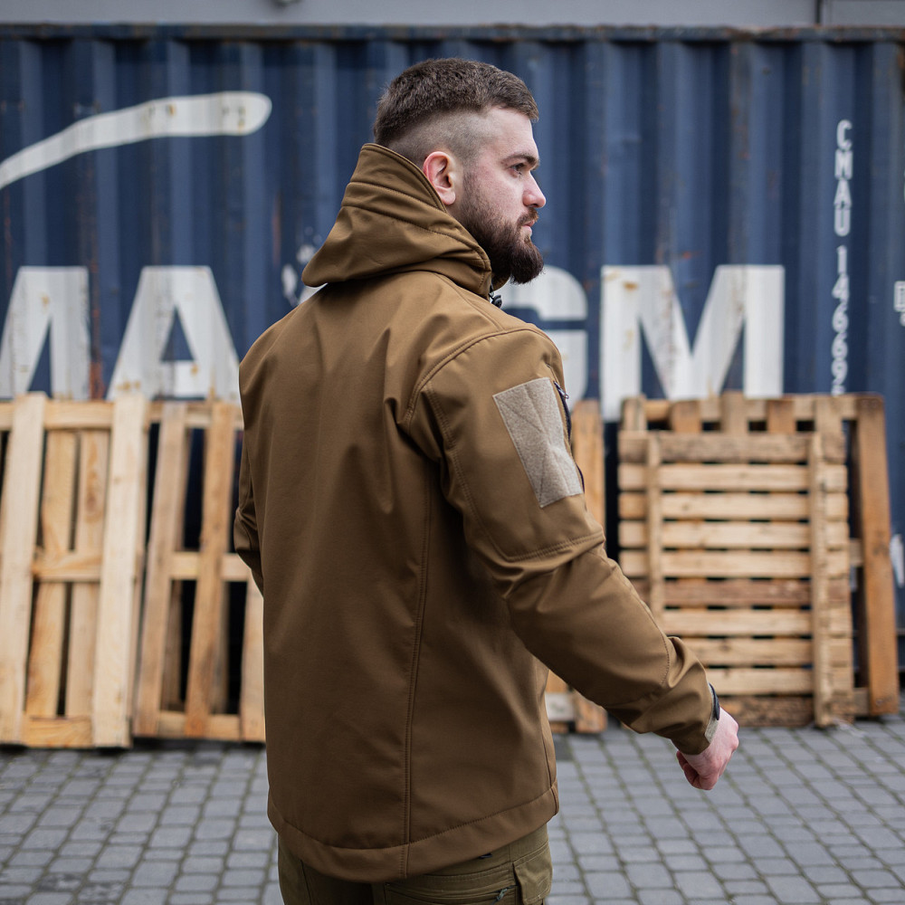 Тактична чоловіча демісезонна куртка Soft Shell койот, військова куртка софт шелл з підкладкою Львів - фото 9