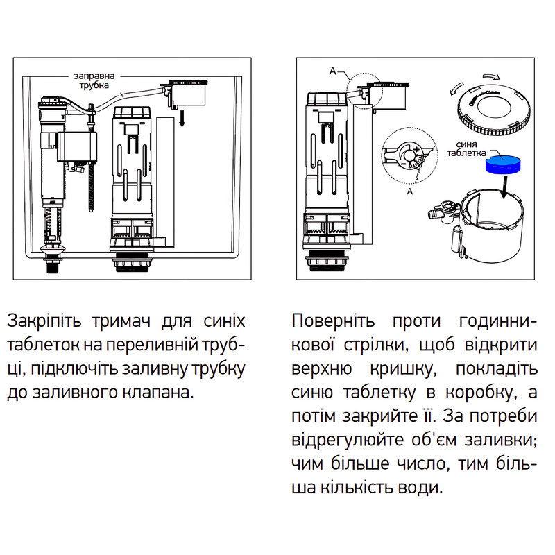 Комплект арматури: KOER KT-0304-1/2" НАПОВНЮВАЛЬНА з УНІВЕРСАЛЬНИМ підведенням + Холдер для освіжаючих пігулок для унітазу, Київ - фото 9