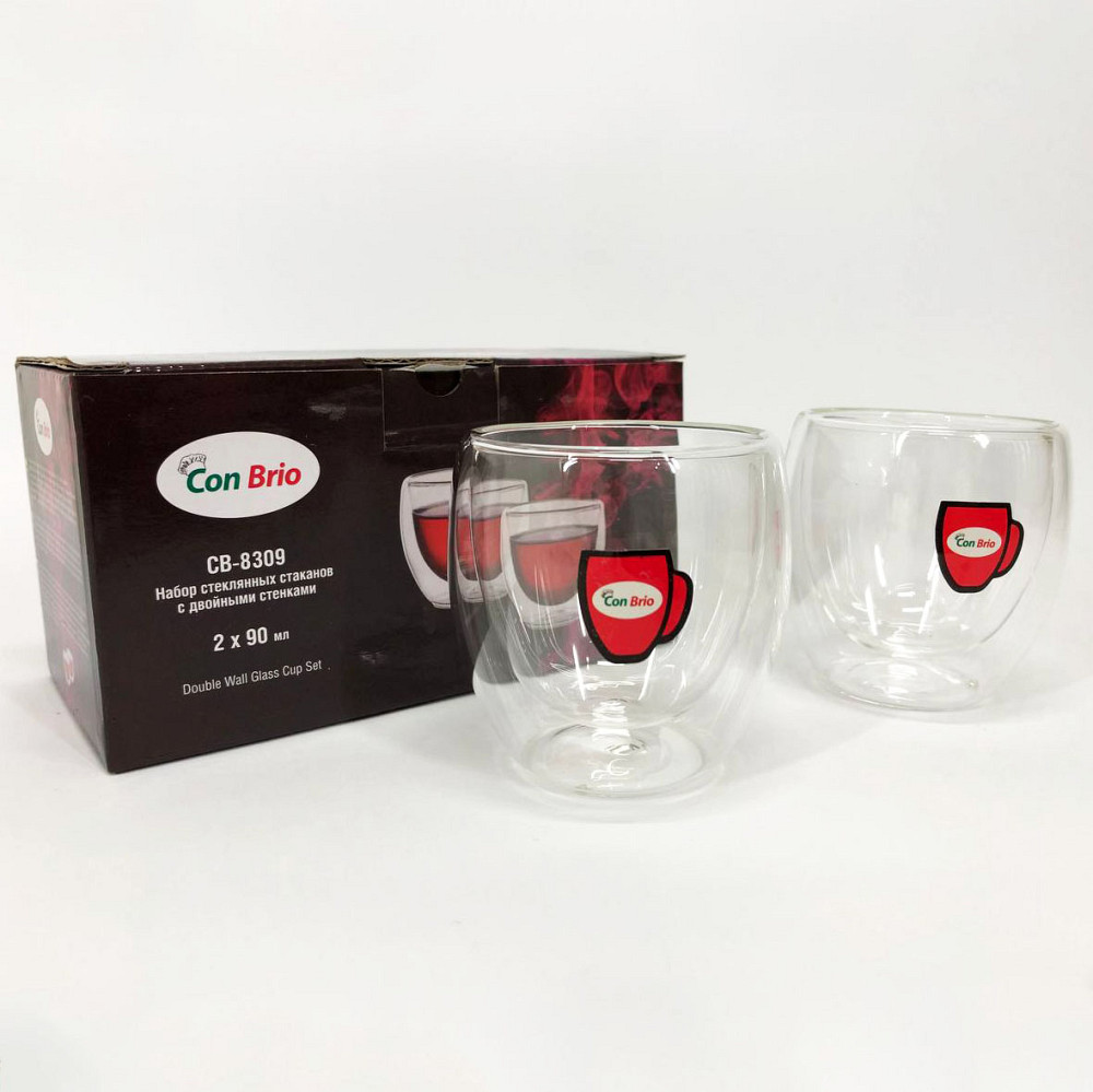 Двойной стакан для кофе Con, Прозрачная чашка с двойным дном, Стаканы и кружки с двойным дном IT-48 Львов - изображение 3