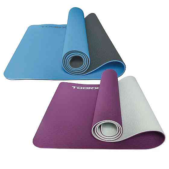 Килимок спортивний Toorx Yoga Professional TPE 183 х 60 х 0,6 см для йоги та фітнесу Burgundi/Perla (MAT-184) Київ