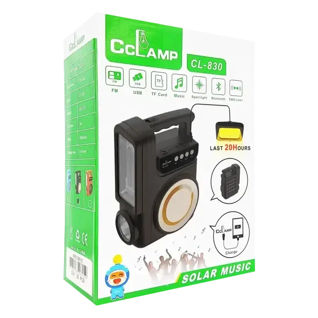 Фонарь на солнечной батарее с PowerBank и радио 4000мАч, FM, MP3, Bluetooth CL-830 / Переносной фонарь-колонка Одесса - изображение 2