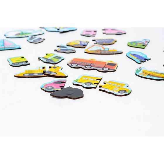 Дерев'яний магнітний пазл "Машинки" Puz-22932, 30 елементів Вінниця