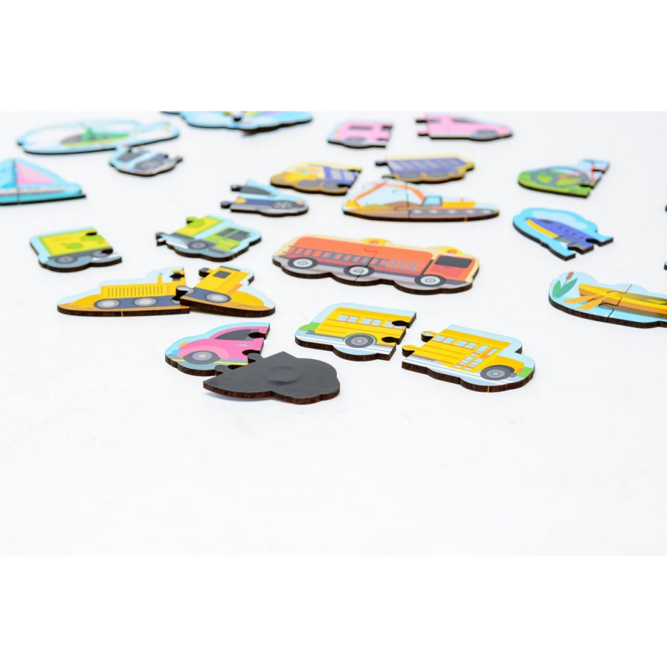 Дерев'яний магнітний пазл "Машинки" Puz-22932, 30 елементів Вінниця - фото 2