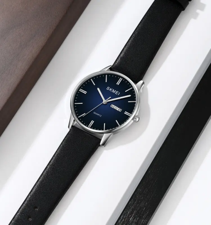 Годинник чоловічий класичний Skmei 2250 (Чорний із сріблястим корпусом) Київ