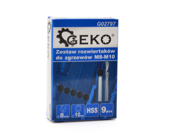 Набір фрез та розгорток М8-М10, 9 одиниць GEKO G02797 Чернігів