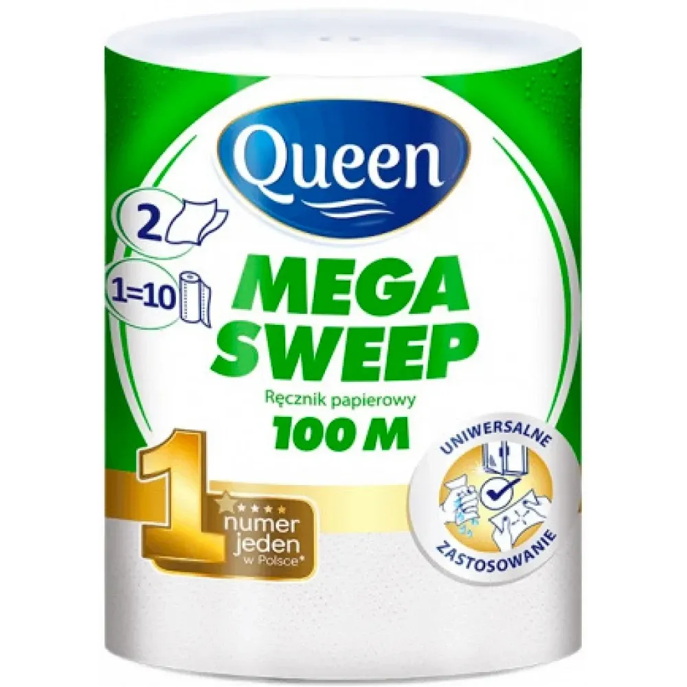Паперові рушники Queen Mega Sweep двошарові 100 м Львів - фото 1
