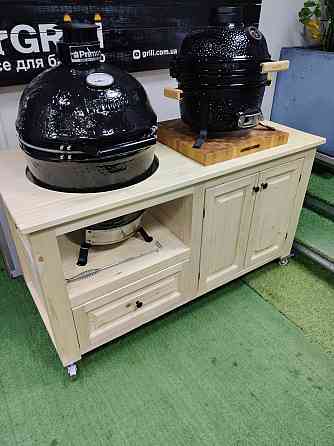 Стол для гриля Primo, Big Green Egg, Kamado Joe деревянный с нишами GRILLI 009694 Код: 009694 Ровно