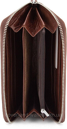 Чоловічий гаманець клатч з гладкої шкіри коричневого кольору ST Leather Київ - фото 4