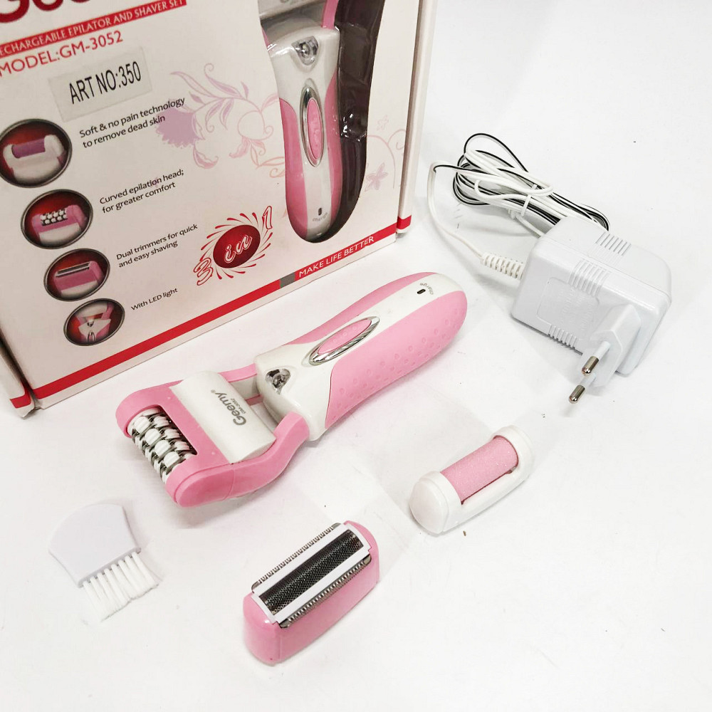 Эпилятор с гладким удалением волос Gemei, Эпилятор депилятор бритва, Пилка для ступней IN-48 Львов - изображение 2