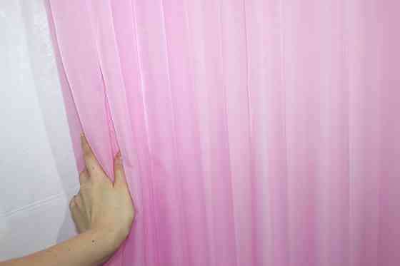 Тюль шифонова однотонна колір рожевий Київ