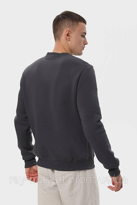 Світшот чоловічий базовий утеплений RAY BASIC темно-сірий (U0301M-Dark Grey) M, Демісезонна, Тринитка з начосом (на флісі) Київ - фото 3