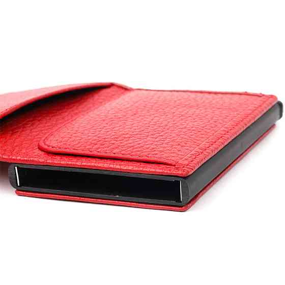 Візитниця з натуральної зернистої шкіри KARYA 20981 Червоний Київ