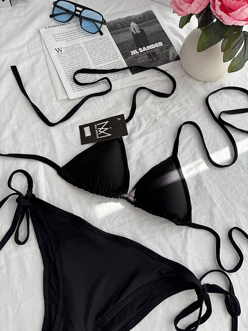 Женский базовый раздельный купальник на завязках турецкий бифлекс Одесса - изображение 6