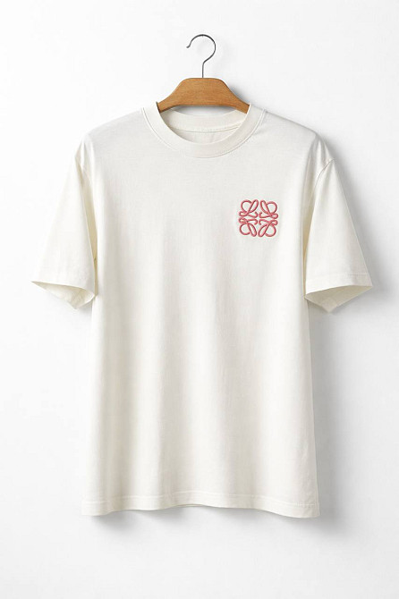 Футболка женская A-N 30096 базовая полуоверсайз с вышивкой, молочний, one size Киев - изображение 15