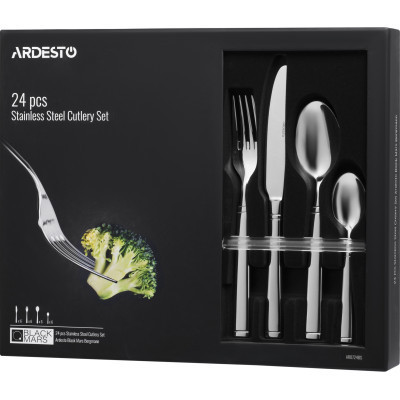 Набір столових приборів Ardesto Black Mars Bordeaux 24 предмета (AR0724BS) Вінниця - фото 7