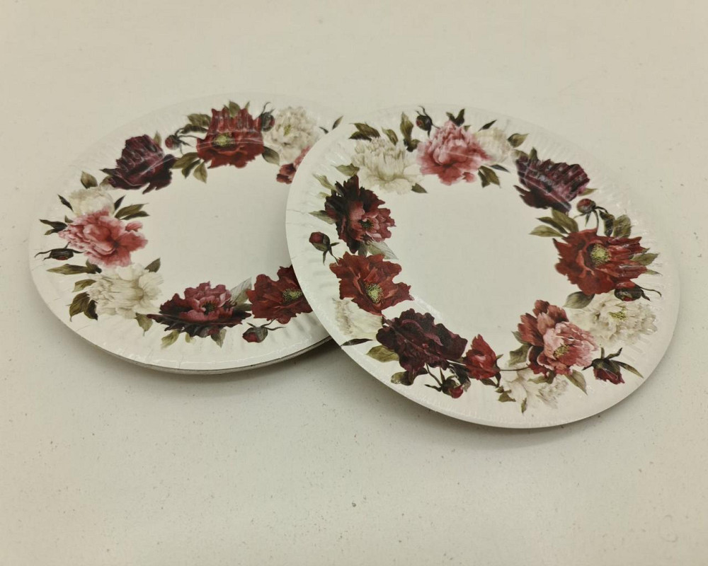 Паперова тарілка з малюнком 18 см "No 32"Бегінія 10 шт (1 пачка) Харків - фото 3