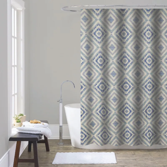 Занавеска для ванной Zerix SCT-011 180x180 см с узором 