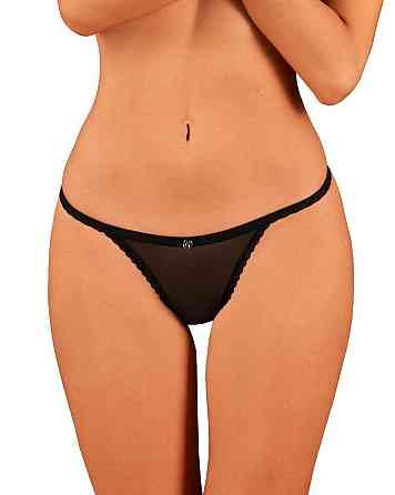 Прозорі стрінги із мереживом Obsessive Celia Noir thong M/L Sex Aura Київ