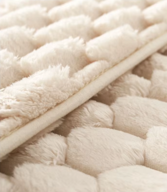 Коврик для ванной и душа коврик с накладкой для ног в ванную комнату,фланелевый,атискользящий 40х60 см,белый Каменец-Подольский - изображение 8