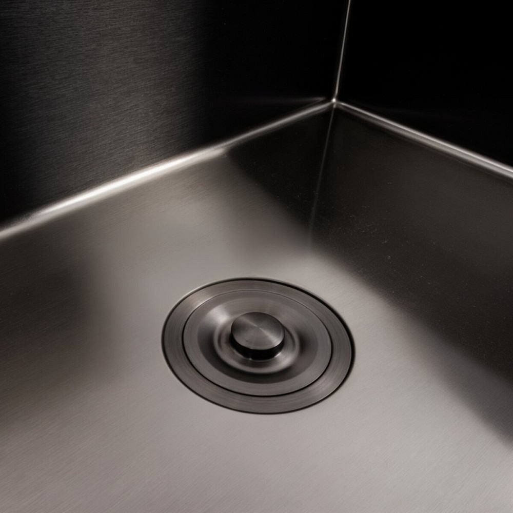 VALESO Кухонна мийка VALESO Handmade PVD 70*50 чорна (сифон круглий, 3,0/0,8) Киев - изображение 5