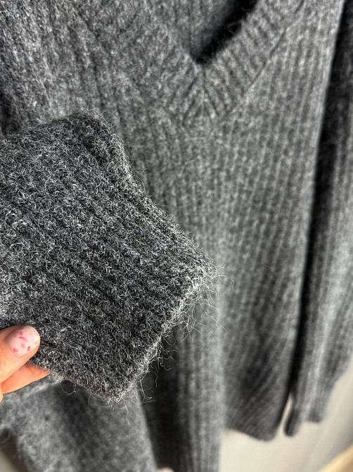 Свитер женский A-N 3321 оверсайз с мысом длинный крупная вязка темно-серый, темно-серый, one size Киев - изображение 17