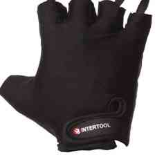 Рукавички без пальців, еко шкіра "amara", розмір 10, захисні вставки, фіксація ремінцем, чорно-сірі Мукачево