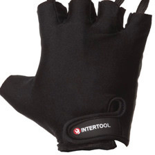 Рукавички без пальців, еко шкіра "amara", розмір 10, захисні вставки, фіксація ремінцем, чорно-сірі Мукачево - фото 1