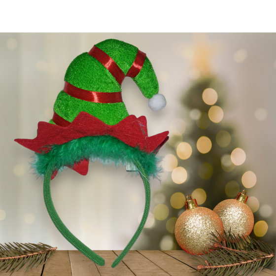 Рождественский обруч для волос Шапка ельфа one size зелёный Киев