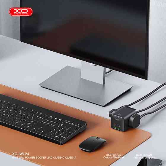 Мережевий зарядний пристрій XO WL24 Fast Charging Desktop Charger Array Plug 65W чорний Львів