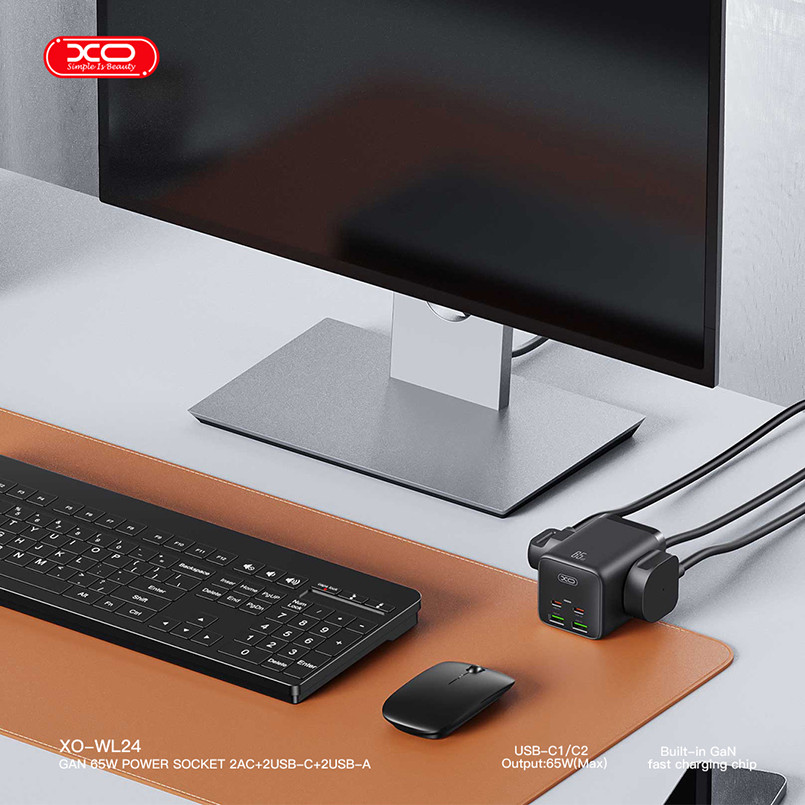 Мережевий зарядний пристрій XO WL24 Fast Charging Desktop Charger Array Plug 65W чорний Львів - фото 4