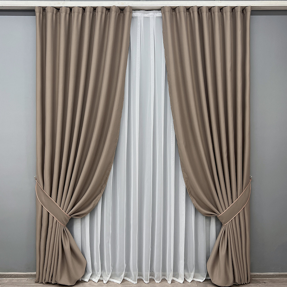 Комплект готових штор VR-Textil Bagema Rvs № 2073ш Капучино 150х250 см 2 шт (39-0031) Київ - фото 2