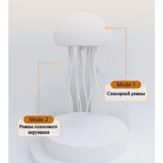 Нічник, 3D лампа на акумуляторі „Медуза” з голосовим управлінням Киев