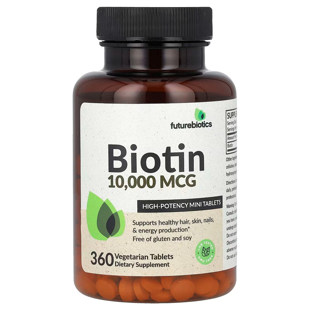 Биотин Futurebiotics Biotin, High Potency, 10,000 mcg, 360 Vegetarian Tablets Луцк - изображение 1