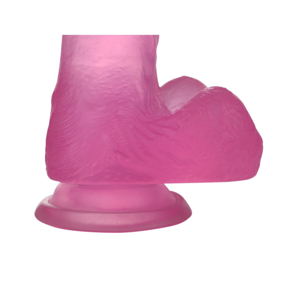 Фалоімітатор з мошонкою - Jelly Studs Crystal Dildo Medium 7" Pink Sex Aura Київ - фото 7