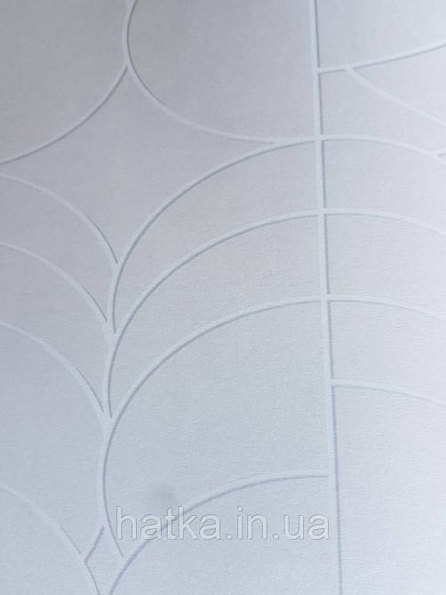 Обои флизелиновые Decoprint Elisir EL21050 геометрические фигуры 3д круги полосы белые серые фон серебряный Киев - изображение 1
