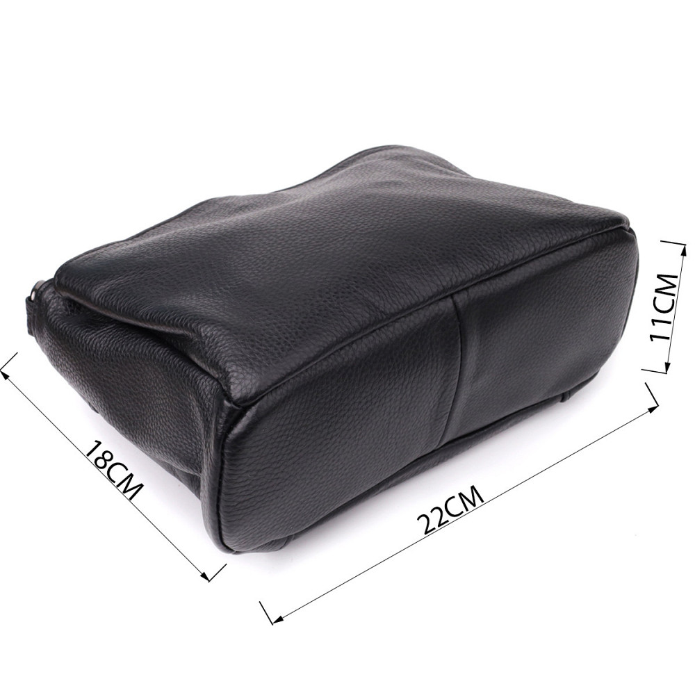 Сумка на плечо из натуральной кожи для женщин Vintage 23007 Черный Киев - изображение 3