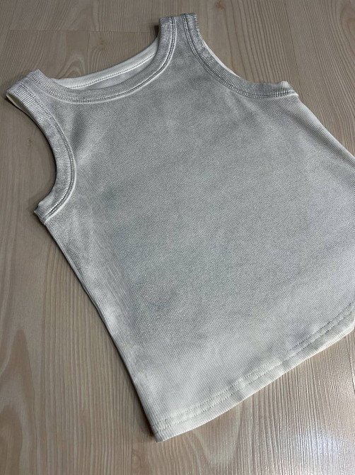 Майка женская A-N 332 в рубчик с эффектом серебристого напыления, белый, one size Киев - изображение 10