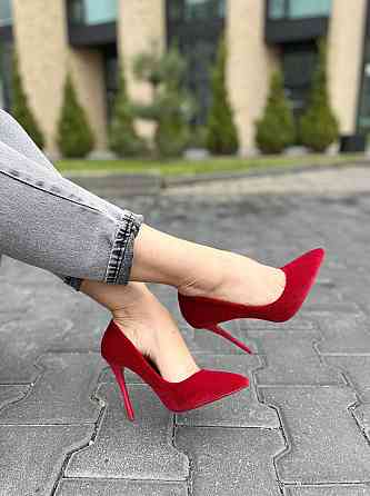 Comer Туфлі жіночі COMER червоні оксамит каблук 11см 35р.36р.38р. (1928) Коломыя