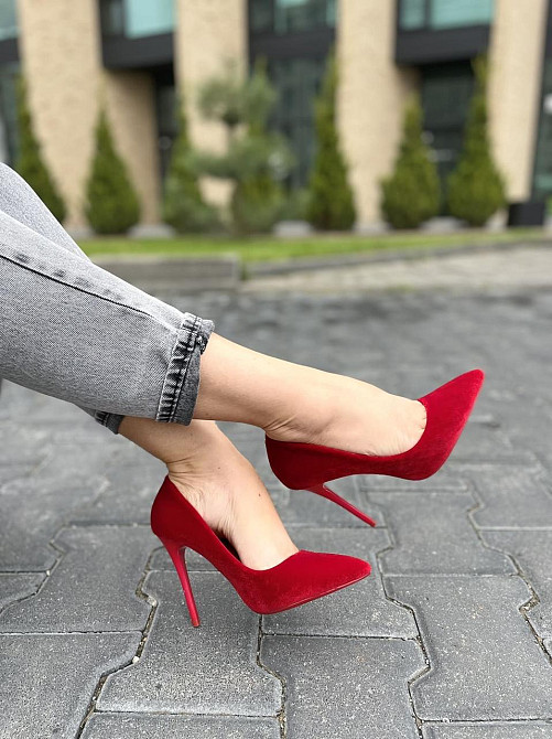 Comer Туфлі жіночі COMER червоні оксамит каблук 11см 35р.36р.38р. (1928) Коломыя - изображение 3