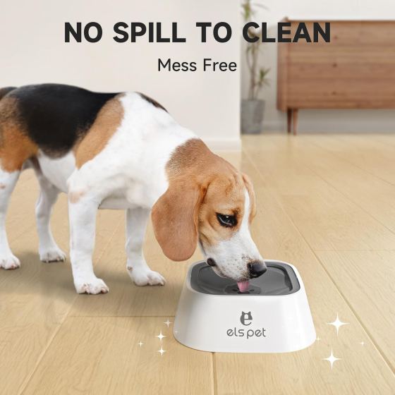 Дорожная миска ELS PET 1 л для собак и кошек — непроливайка с плавающим диском, медленное питье, нескользящая основа, серая Киев