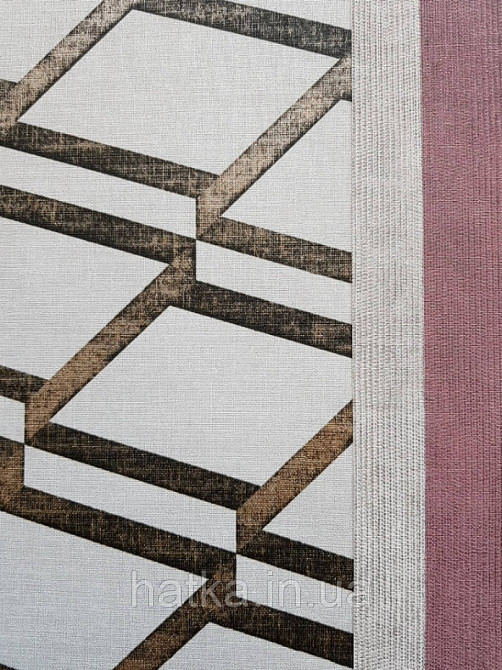 Обои виниловые на флизелиновой основе  BLOOMING BL22732 геометрия  ромбы нежно-лиловый с золотыми полосами Киев - изображение 1