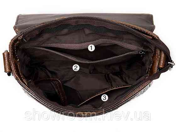 Чоловічі шкіряні сумки під рептилію Leather Collection (8857) brown Київ