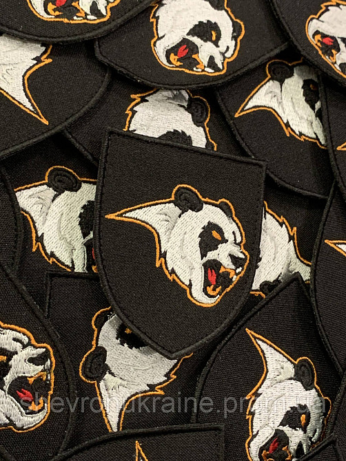 Шеврон злая панда (Форма щит. На липучке) Размер 8x7см Киев - изображение 3