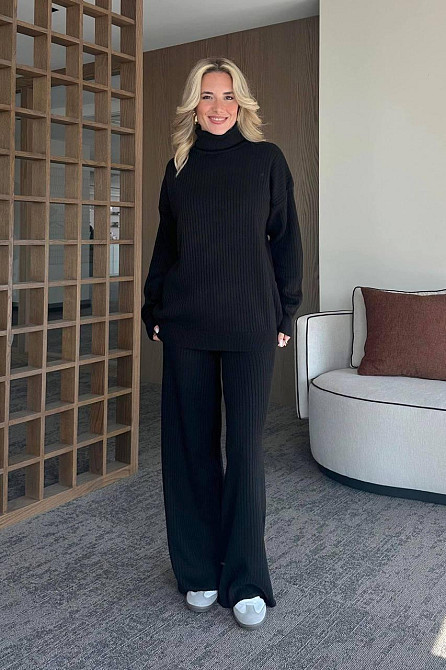 Жіночий теплий базовий костюм двійка дрібна машинна в'язка Одеса - фото 3