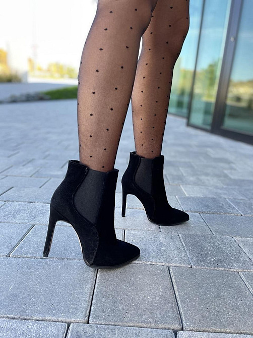 Nivelle Черевики жіночі демісезонні весна-осінь чорні з натуральної замші на підборах р. 36-38 Коломия - фото 5