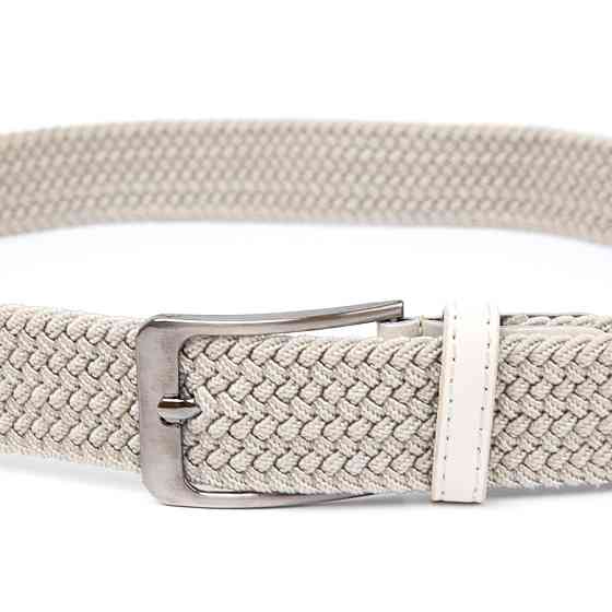 Текстильний чоловічий ремінь класика Vintage 20528 Білий Київ