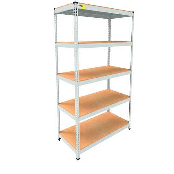 Металевий стелаж Emby Light Series (розмір 1800х900x450мм) 5 полиць ДСП до 100кг Білий Київ