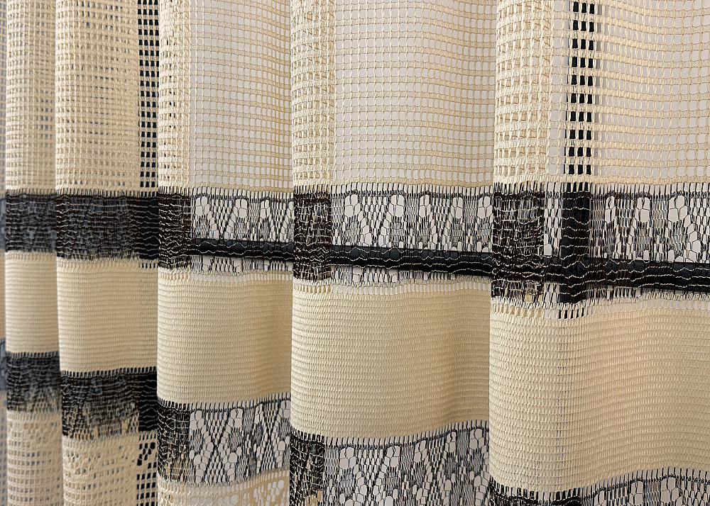 Тюль сітка VR-Textil Juli № 1874т Арка на кухню колір бежевий з венге 200х150 см (53-0146) Київ - фото 4